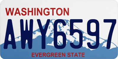 WA license plate AWY6597