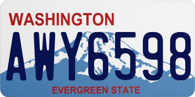 WA license plate AWY6598