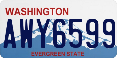WA license plate AWY6599