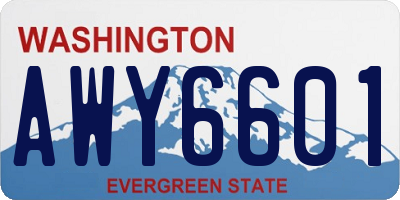 WA license plate AWY6601