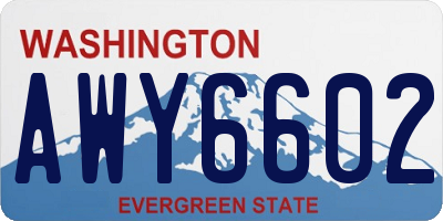 WA license plate AWY6602