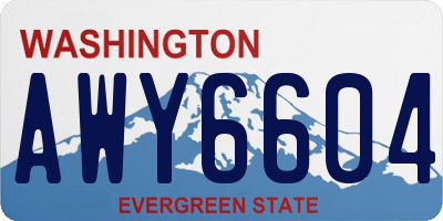 WA license plate AWY6604