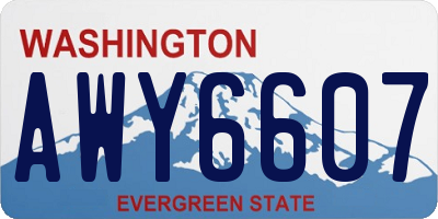 WA license plate AWY6607