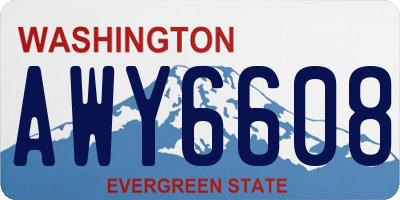 WA license plate AWY6608