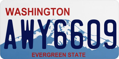 WA license plate AWY6609