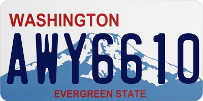 WA license plate AWY6610
