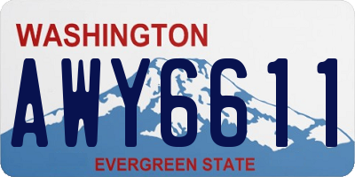 WA license plate AWY6611