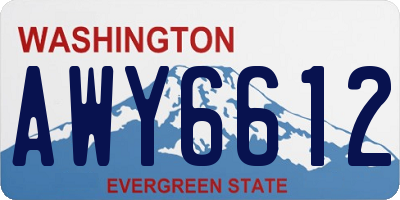 WA license plate AWY6612