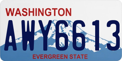 WA license plate AWY6613