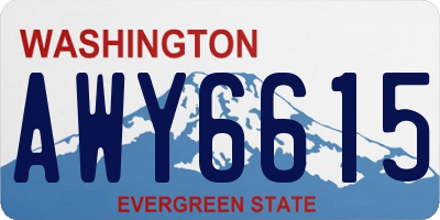 WA license plate AWY6615