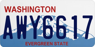 WA license plate AWY6617