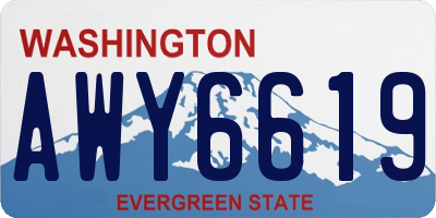 WA license plate AWY6619