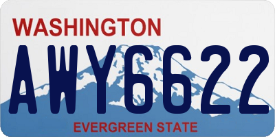 WA license plate AWY6622