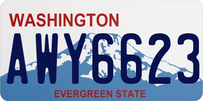 WA license plate AWY6623