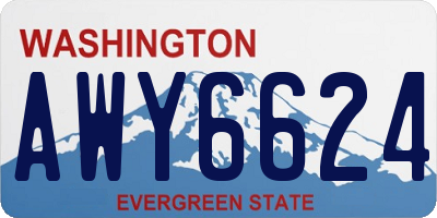 WA license plate AWY6624