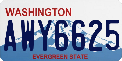 WA license plate AWY6625