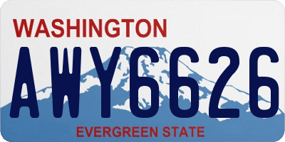 WA license plate AWY6626
