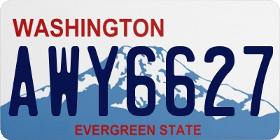 WA license plate AWY6627