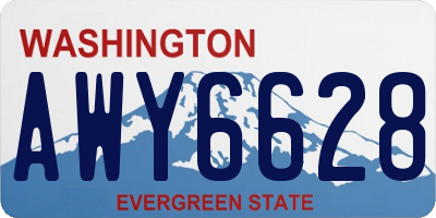 WA license plate AWY6628