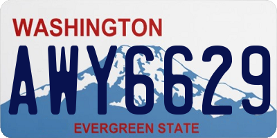 WA license plate AWY6629