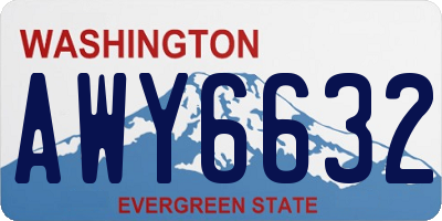 WA license plate AWY6632