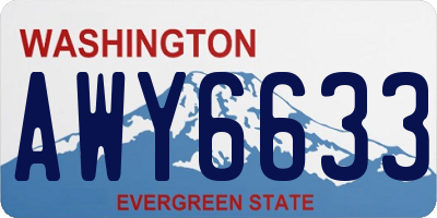 WA license plate AWY6633