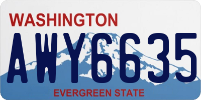 WA license plate AWY6635