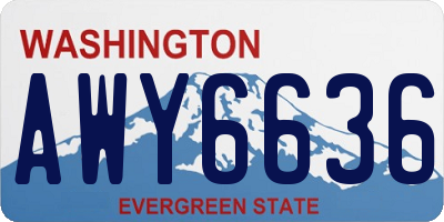 WA license plate AWY6636