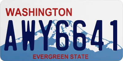 WA license plate AWY6641