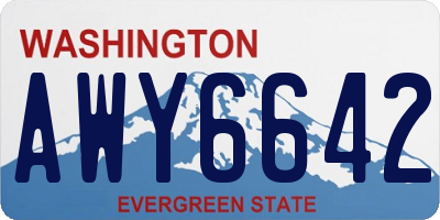 WA license plate AWY6642