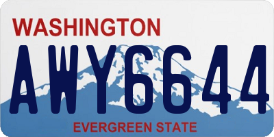 WA license plate AWY6644