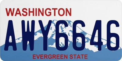 WA license plate AWY6646