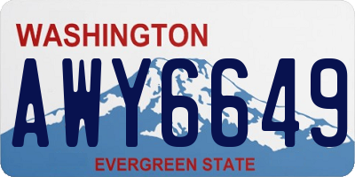 WA license plate AWY6649