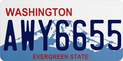 WA license plate AWY6655