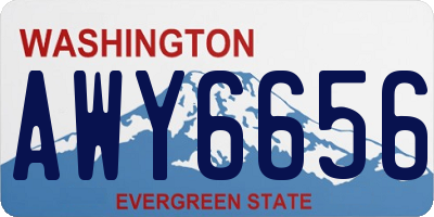 WA license plate AWY6656