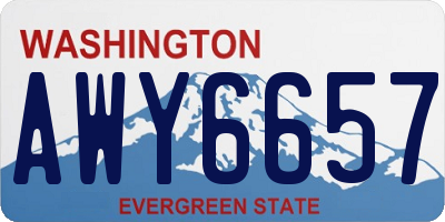 WA license plate AWY6657