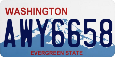 WA license plate AWY6658
