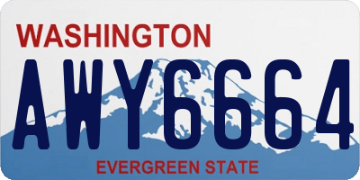 WA license plate AWY6664