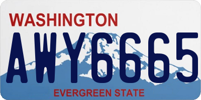 WA license plate AWY6665