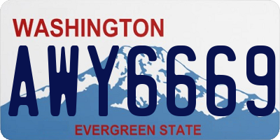 WA license plate AWY6669