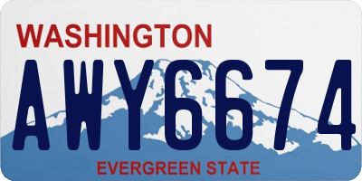 WA license plate AWY6674