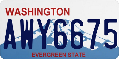 WA license plate AWY6675