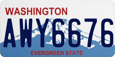 WA license plate AWY6676