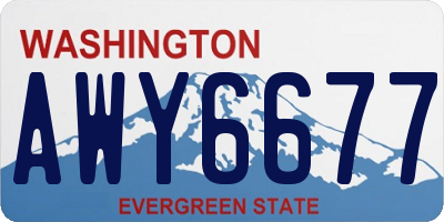 WA license plate AWY6677