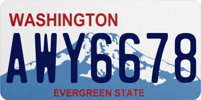 WA license plate AWY6678