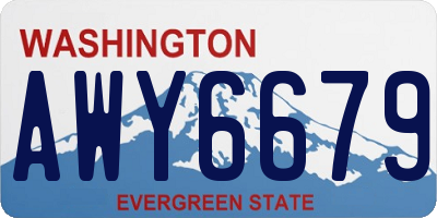 WA license plate AWY6679