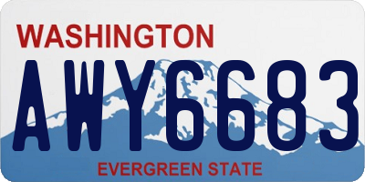 WA license plate AWY6683