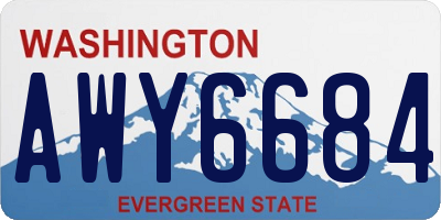 WA license plate AWY6684