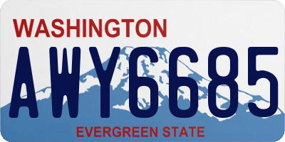 WA license plate AWY6685