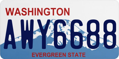 WA license plate AWY6688